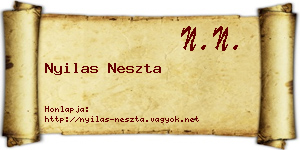 Nyilas Neszta névjegykártya
